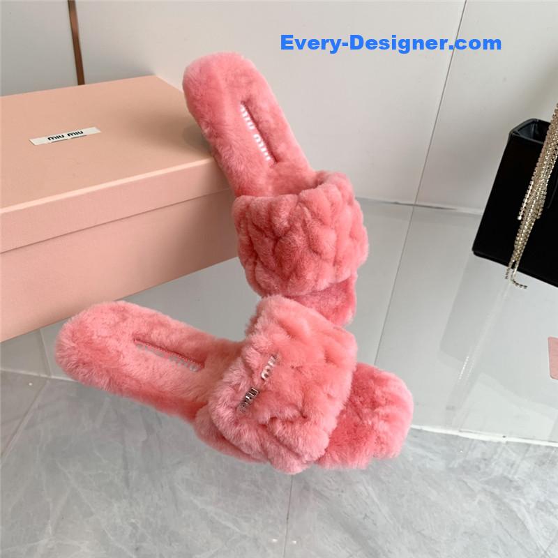 miumiu new flat wool slippers