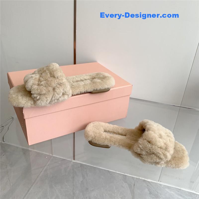 miumiu new flat wool slippers