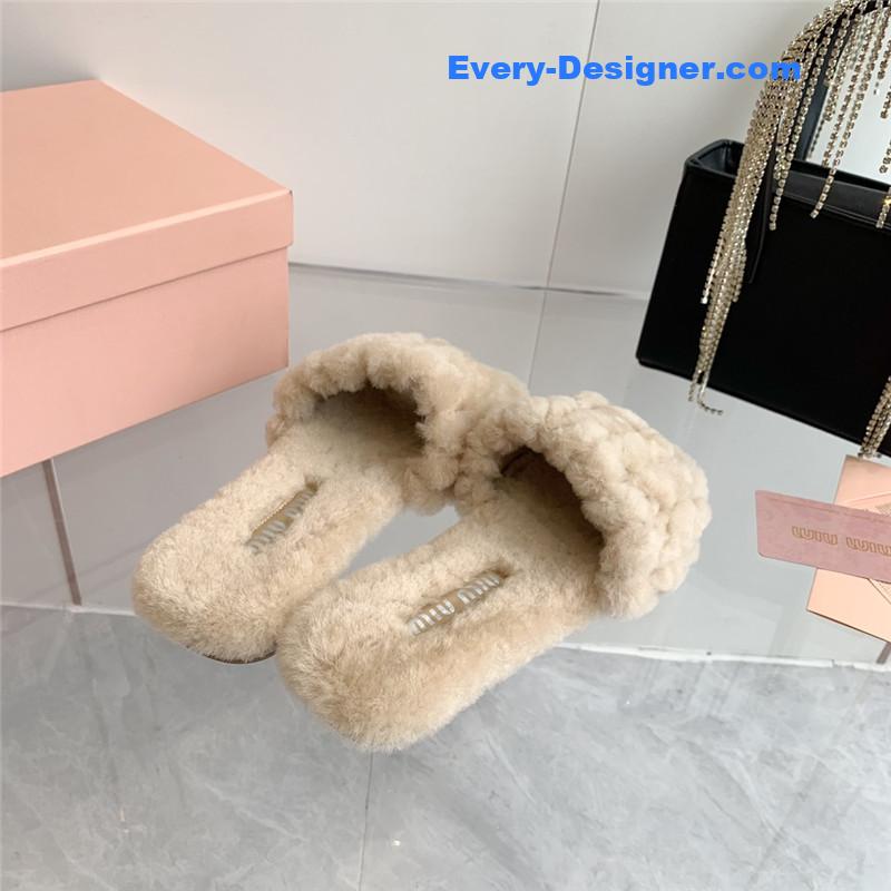miumiu new flat wool slippers