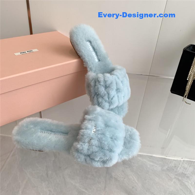 miumiu new flat wool slippers