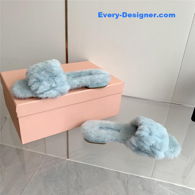miumiu new flat wool slippers
