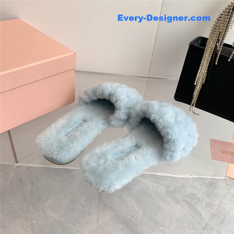 miumiu new flat wool slippers