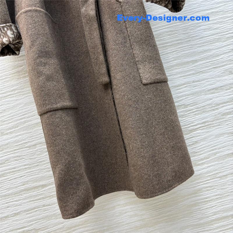 D10r logo jacquard lapel wool cashmere coat replicas clothes