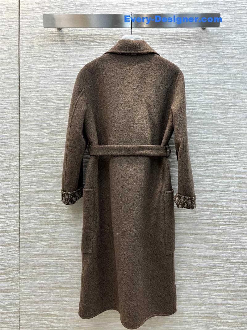 D10r logo jacquard lapel wool cashmere coat replicas clothes