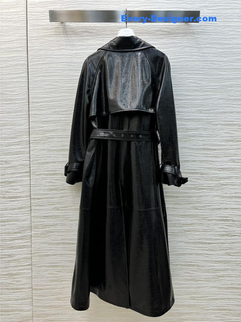 D10r lapel double-breasted leather trench coat replica d&g clothing