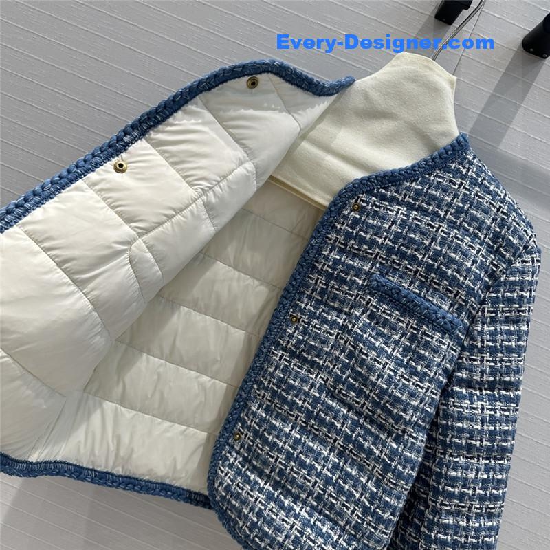 Moncler tweed woven jacket down jacket replica clothes