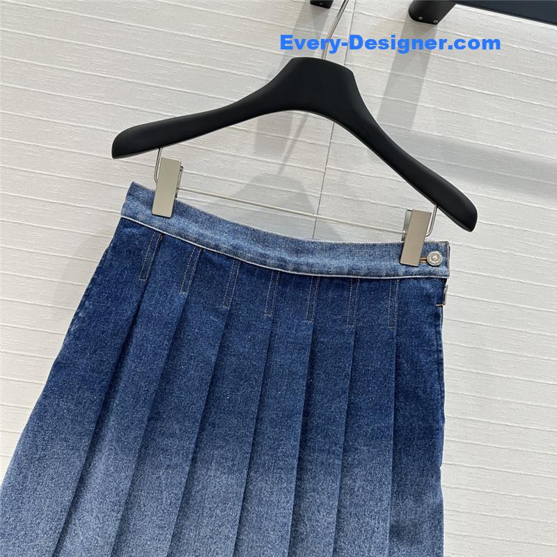 D10r floral denim pleated skirt replica d&g clothing