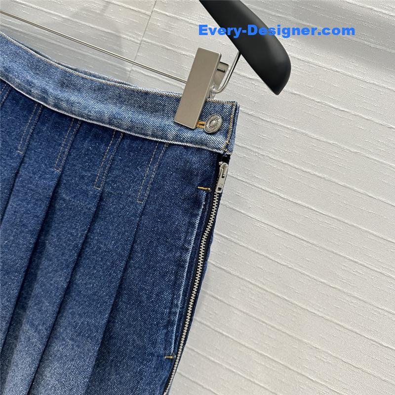 D10r floral denim pleated skirt replica d&g clothing