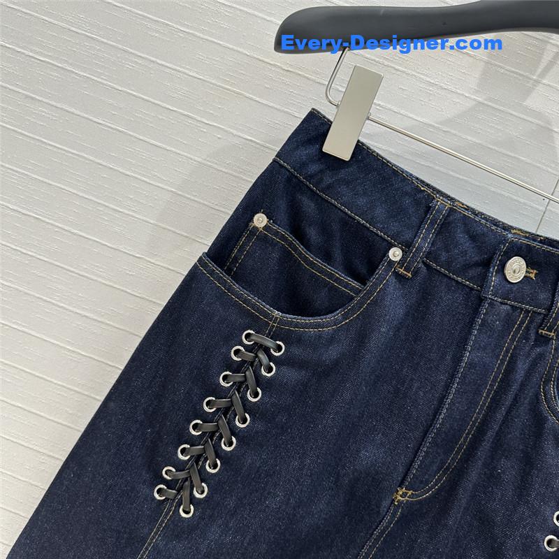 a1exa*der Mcqv*en lace-up denim skirt replica clothes