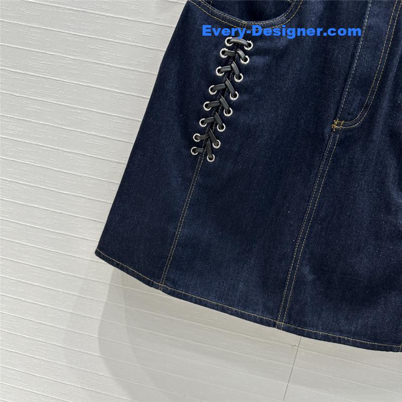 a1exa*der Mcqv*en lace-up denim skirt replica clothes