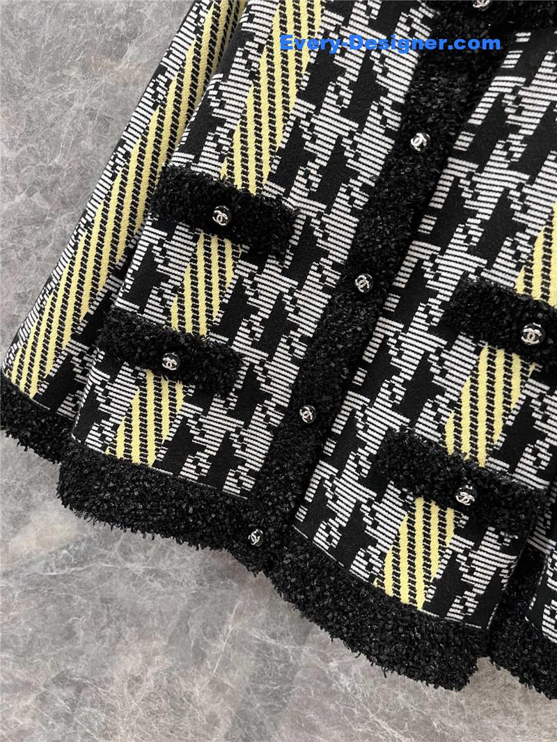 Ch**el color block knitted cardigan jacket replica d&g clothing