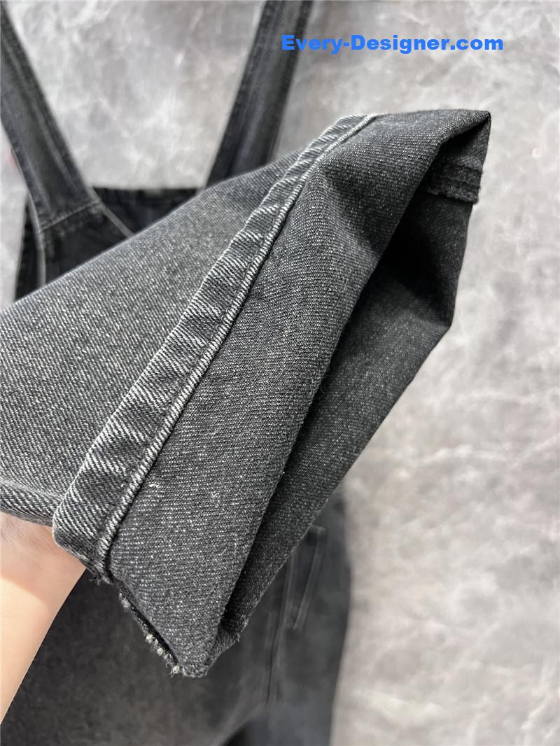 Pra*a triangle logo denim overalls replica clothing sites