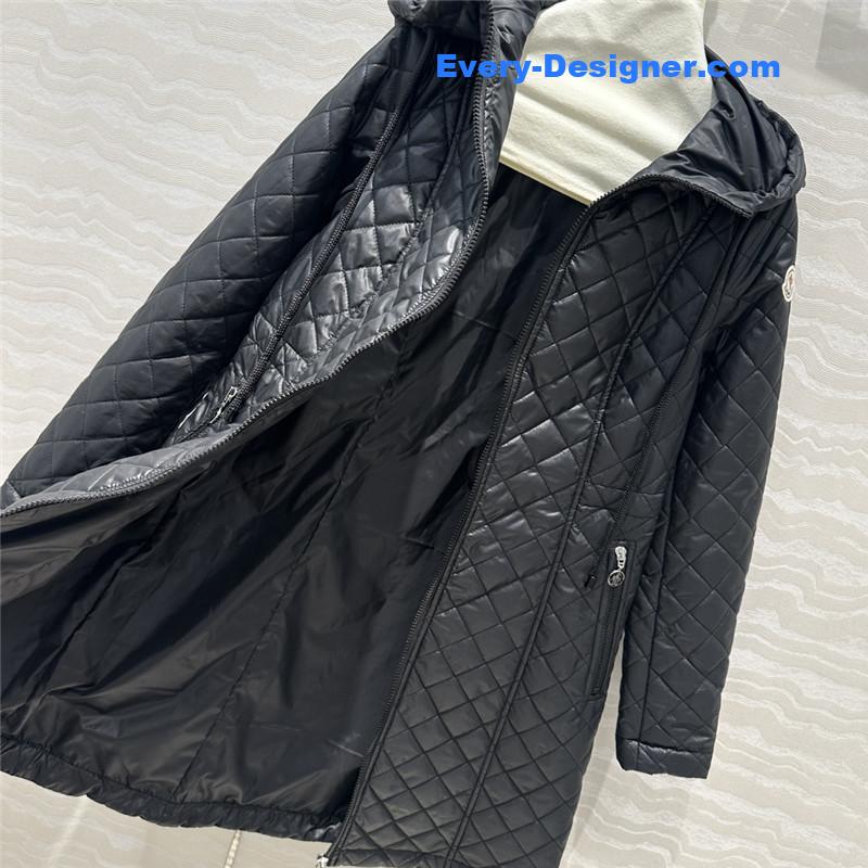 Moncler hooded long cotton coat replica clothing sites