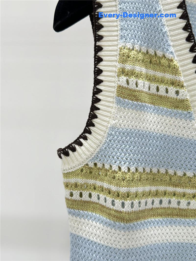 Ch**el knitted v-neck vest replica d&g clothing