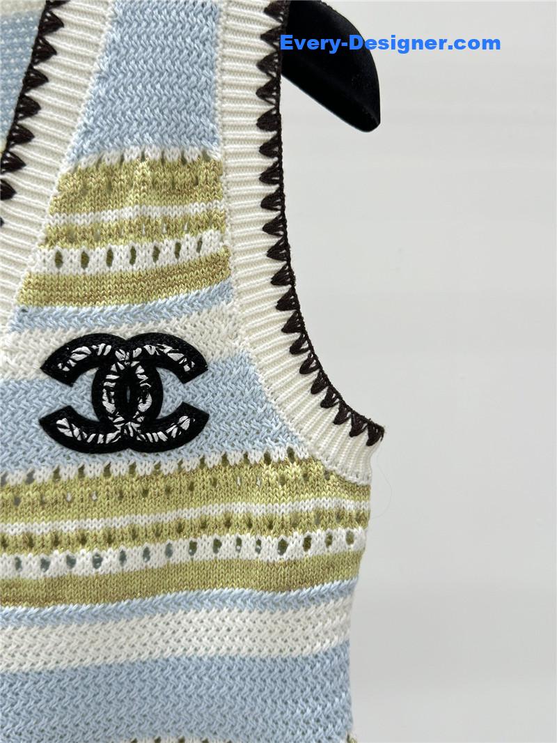 Ch**el knitted v-neck vest replica d&g clothing
