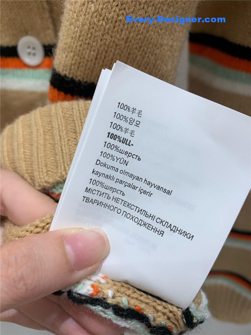 M1um1u striped round neck knitted cardigan replicas clothes