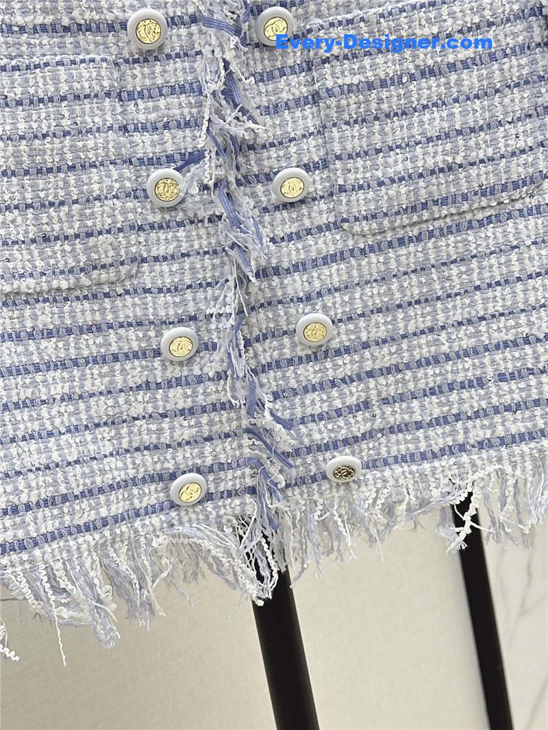 Ch**el fringed braided coat replica designer clothes