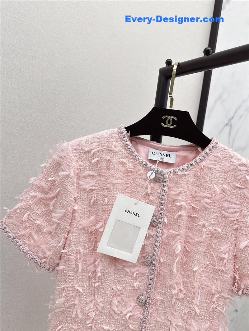 Ch**el fringed woven fabric jumpsuit replica d&g clothing