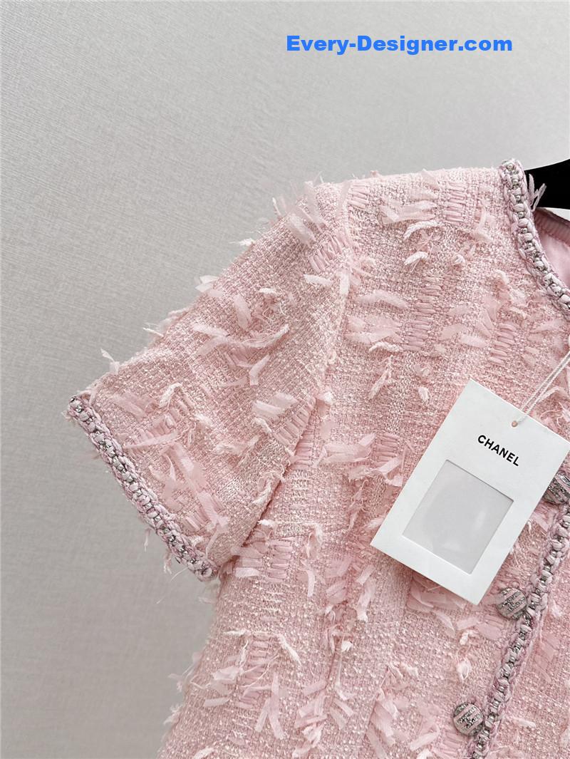 Ch**el fringed woven fabric jumpsuit replica d&g clothing