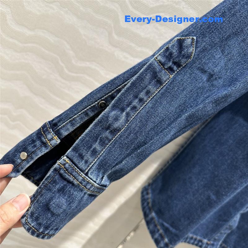 Va1e*ntin0 3d floral denim shirt jacket replica clothes