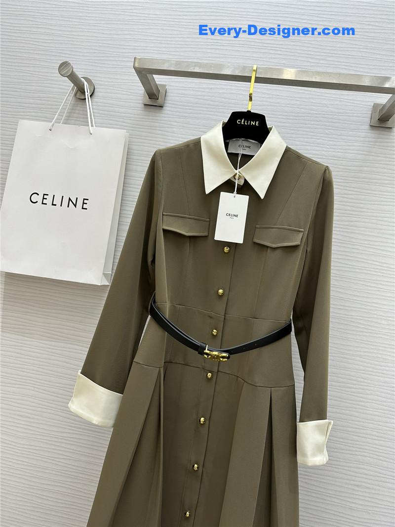 Ce1i*e contrast lapel dress replica clothing sites