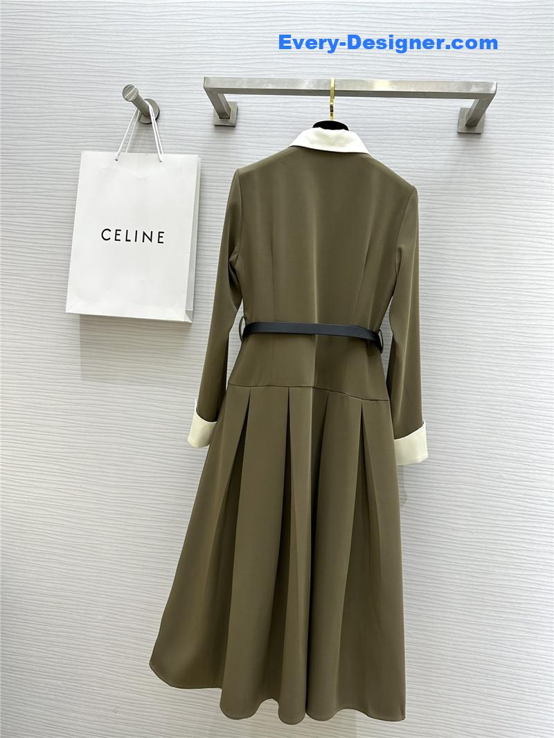 Ce1i*e contrast lapel dress replica clothing sites