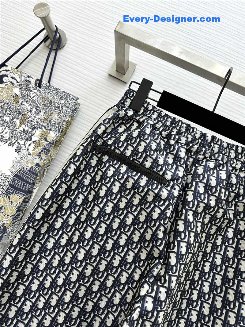 D10r old flower elastic waist straight pants replica clothes