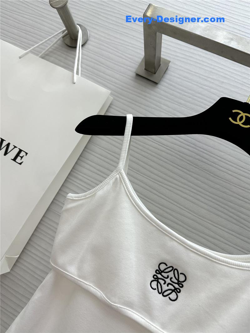 L0ew* logo embroidered fake two piece suspenders replica clothing