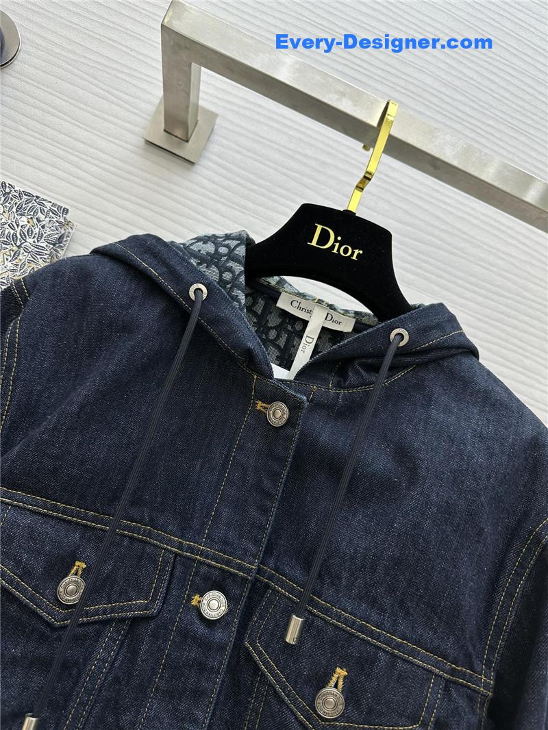 D10r monogram cropped denim hooded jacket replica d&g clothing