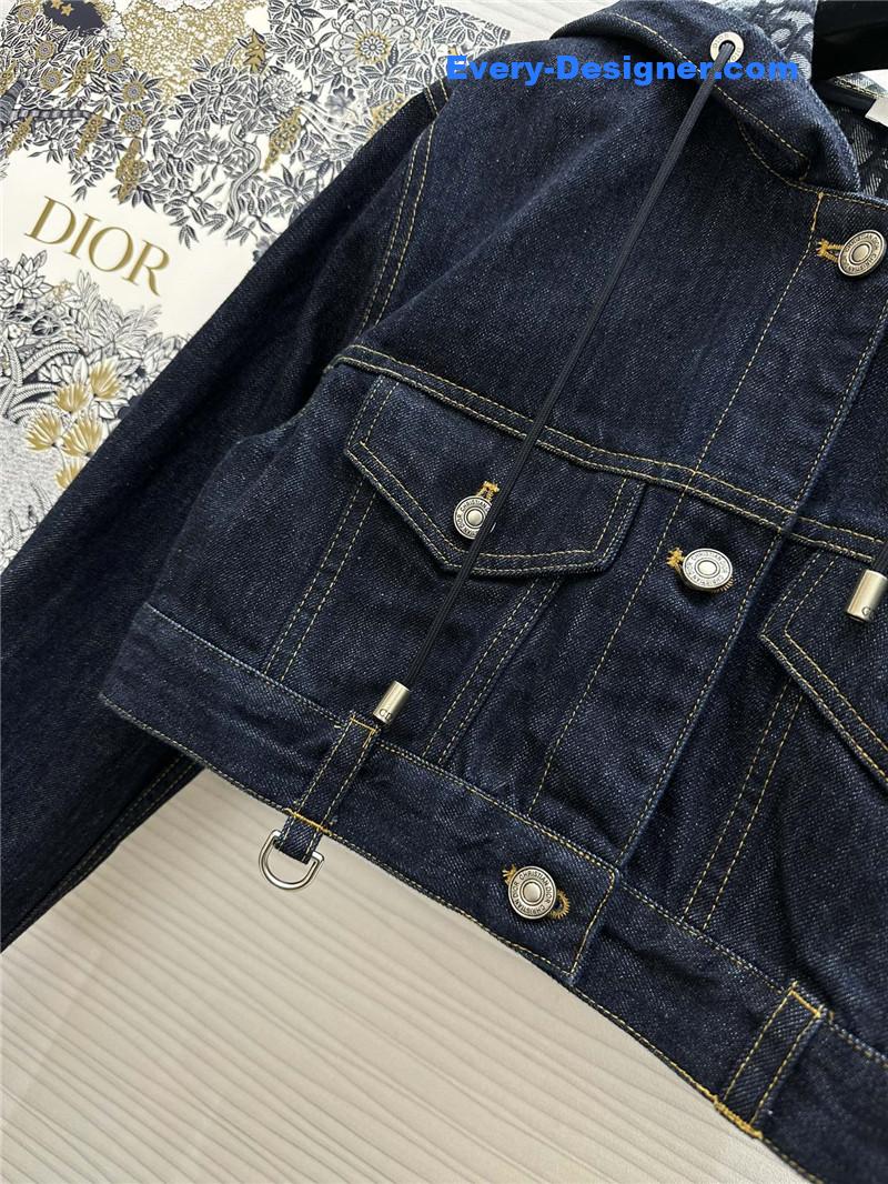 D10r monogram cropped denim hooded jacket replica d&g clothing