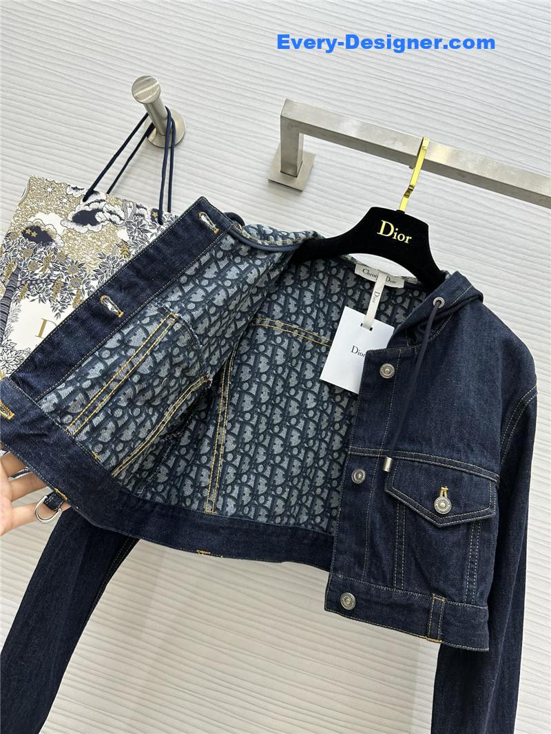 D10r monogram cropped denim hooded jacket replica d&g clothing