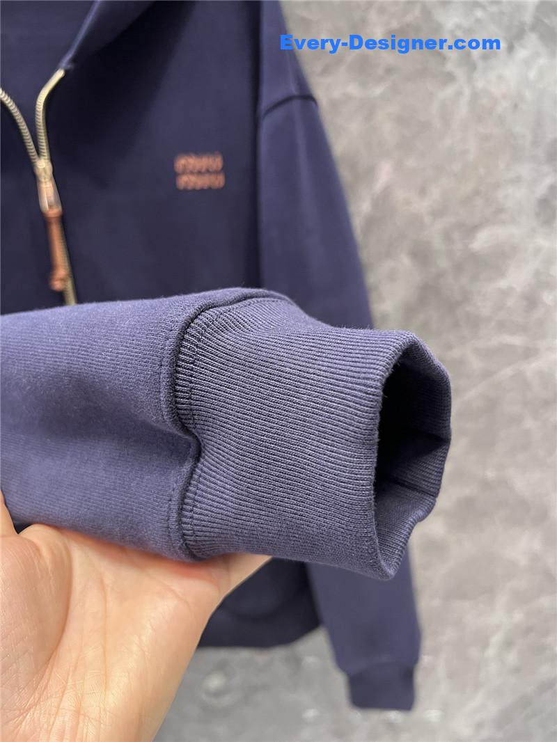 M1um1u loose zipper hooded jacket replica clothing sites