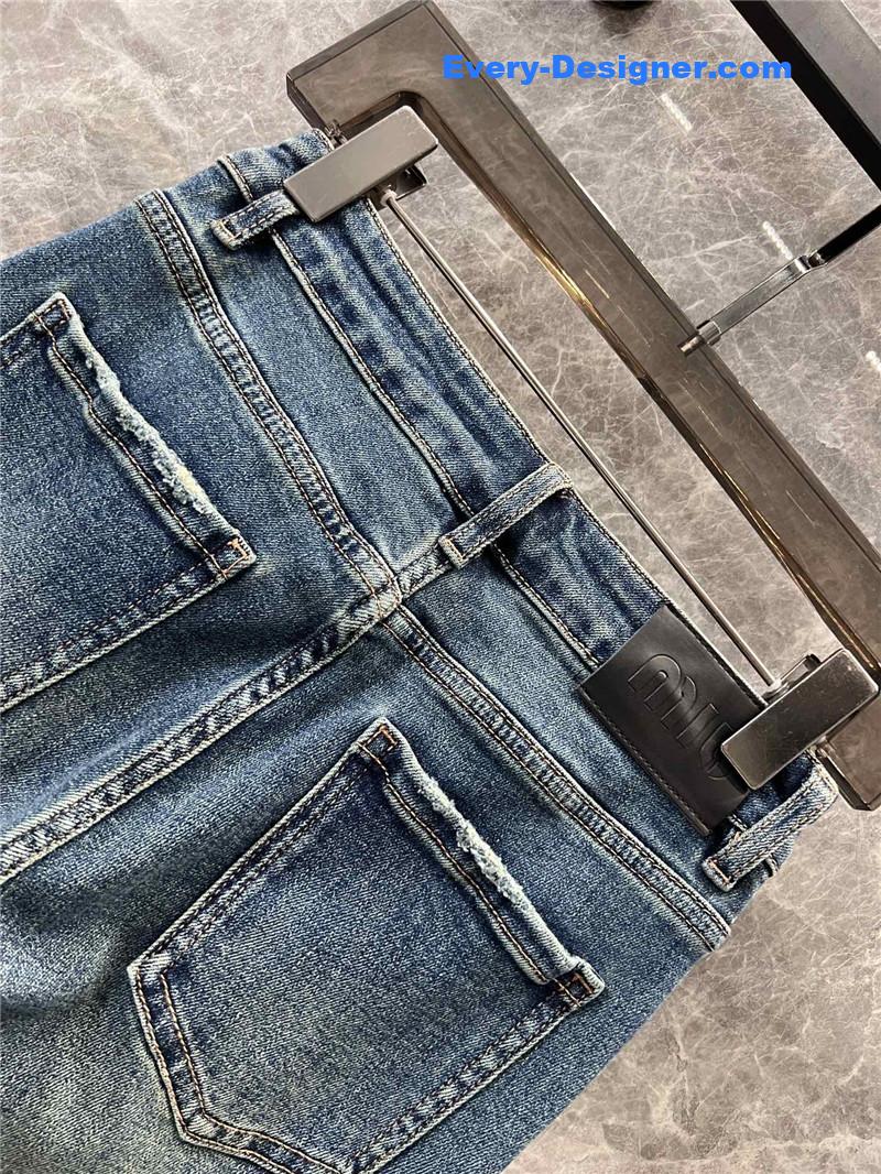 M1um1u flared rhinestone jeans replica clothing sites