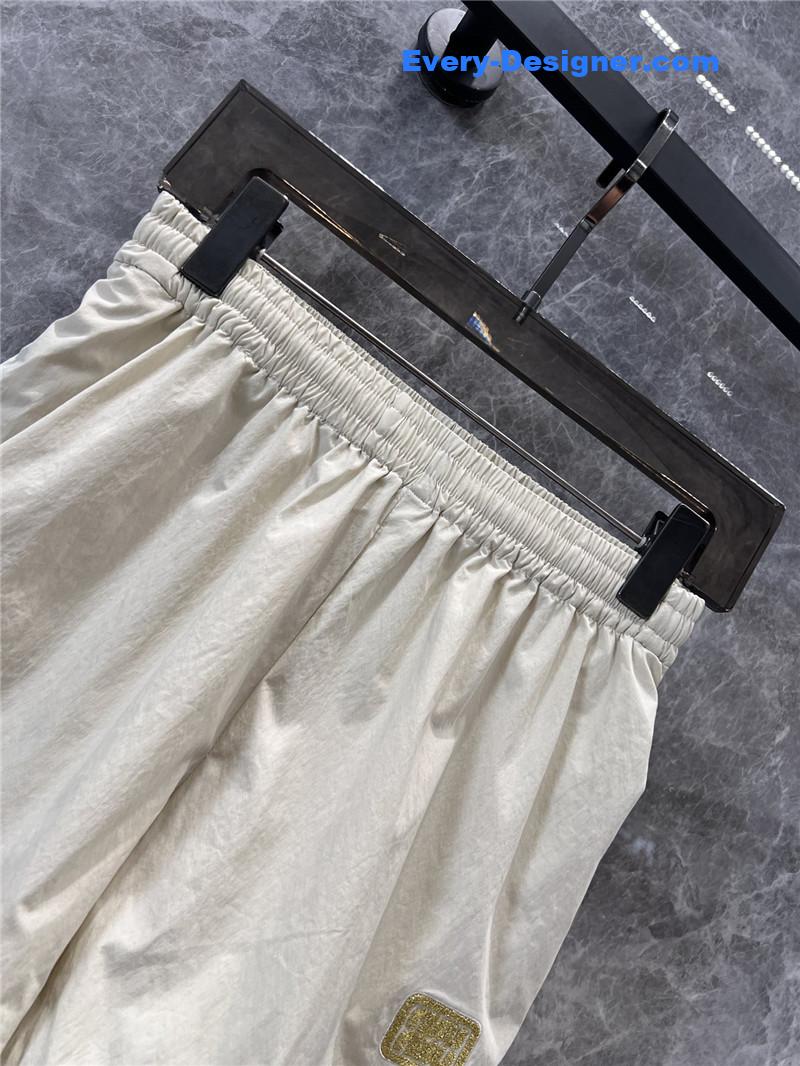 M1um1u zipper jacket + sports shorts set replica clothes