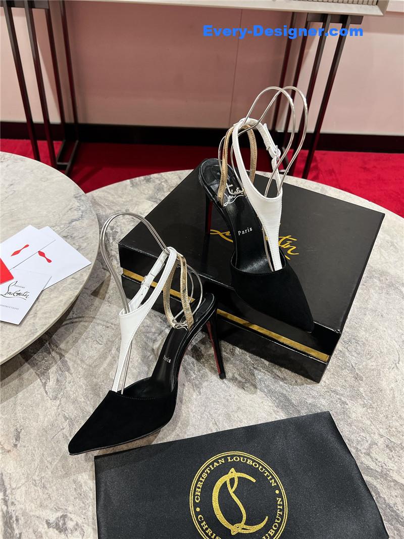 Chr1st1an louboutin athina 100 pumps black white