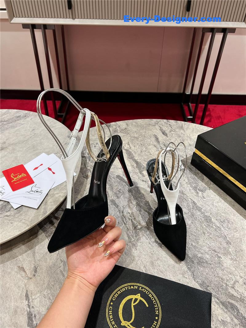 Chr1st1an louboutin athina 100 pumps black white