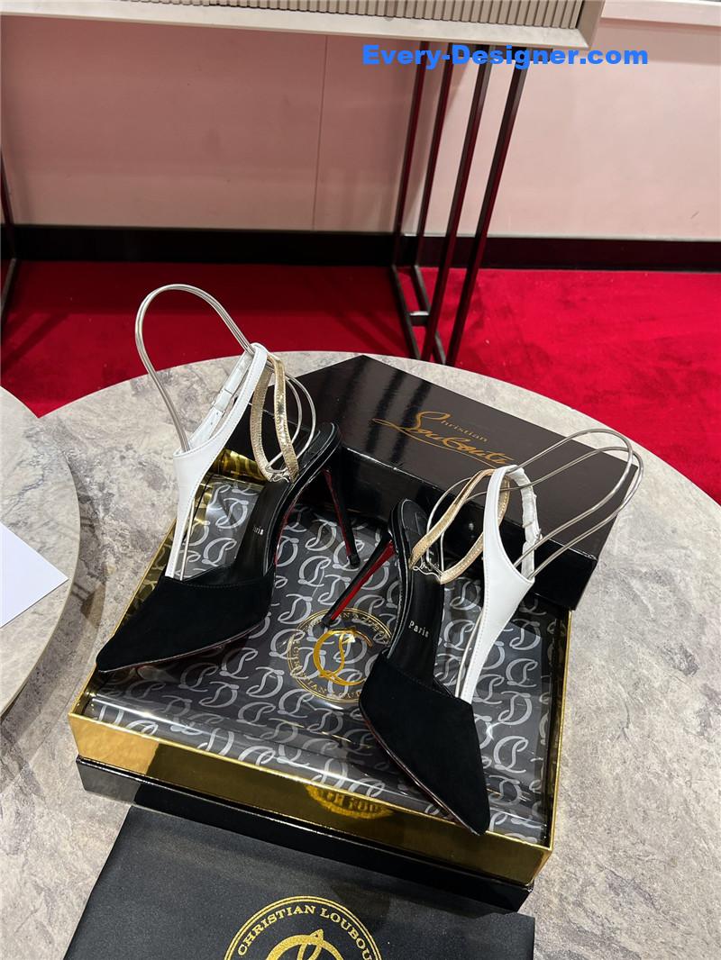 Chr1st1an louboutin athina 100 pumps black white