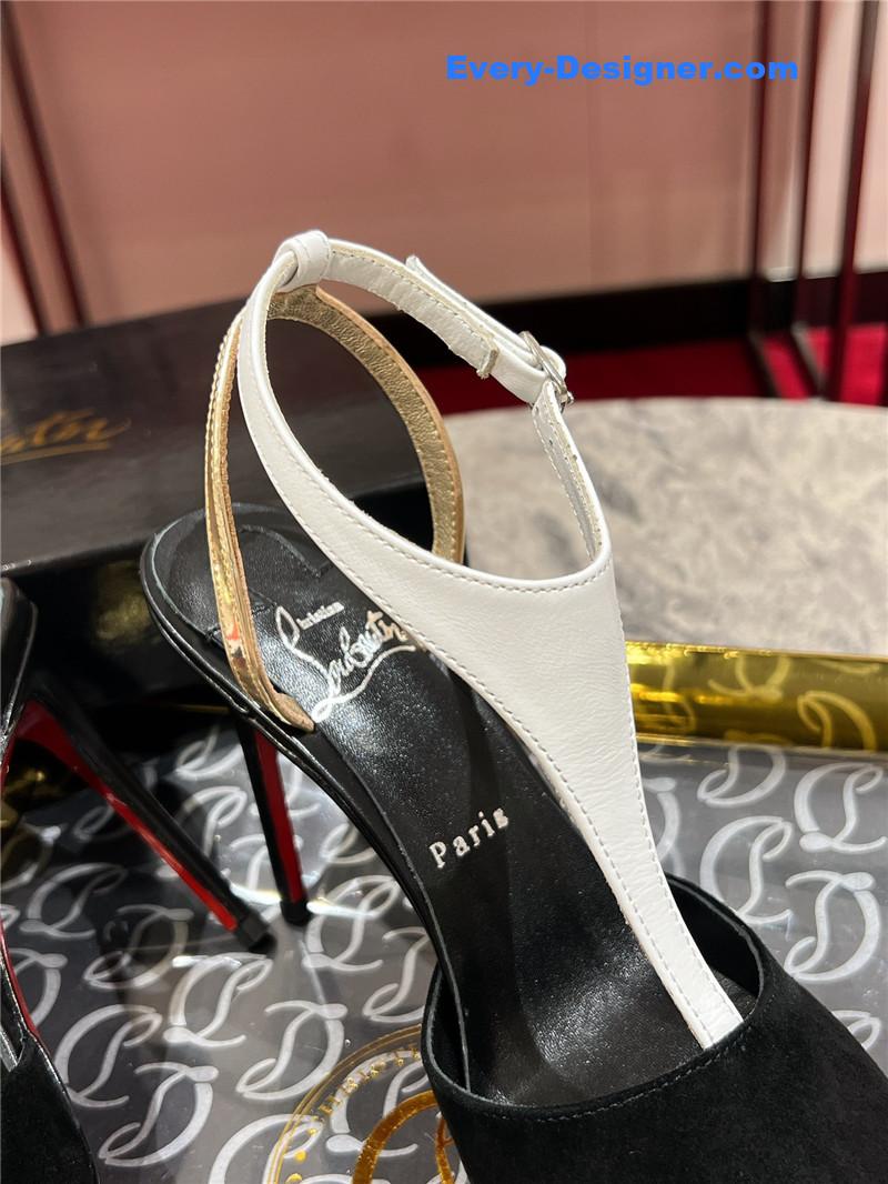 Chr1st1an louboutin athina 100 pumps black white