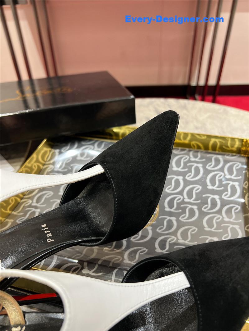 Chr1st1an louboutin athina 100 pumps black white