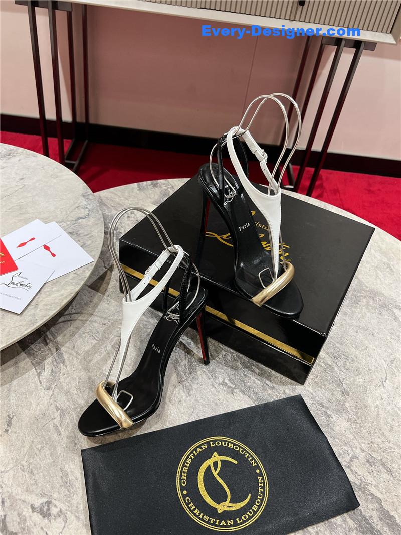 Chr1st1an louboutin athina 100 sandals black white