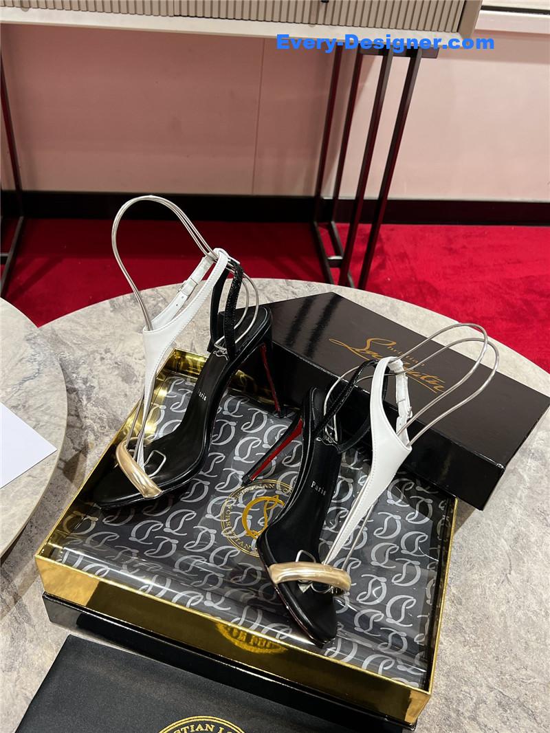 Chr1st1an louboutin athina 100 sandals black white