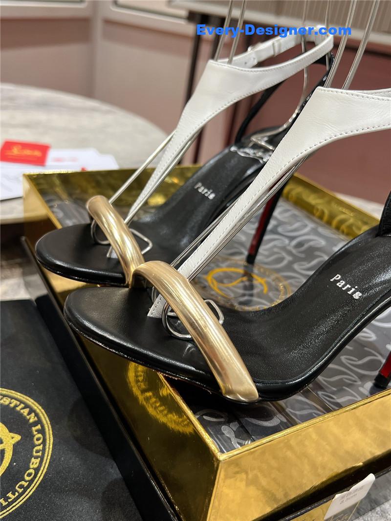 Chr1st1an louboutin athina 100 sandals black white