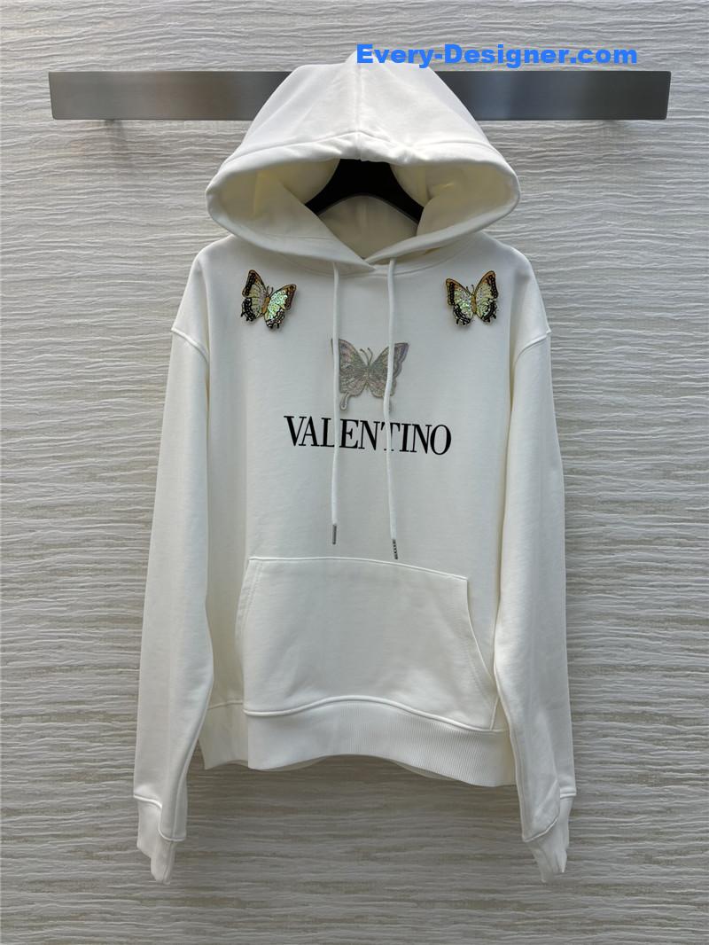Va1e*ntin0 garavani white butterfly patches hoodie