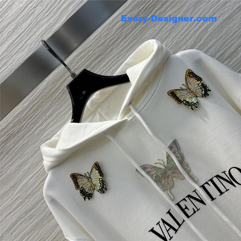 Va1e*ntin0 garavani white butterfly patches hoodie