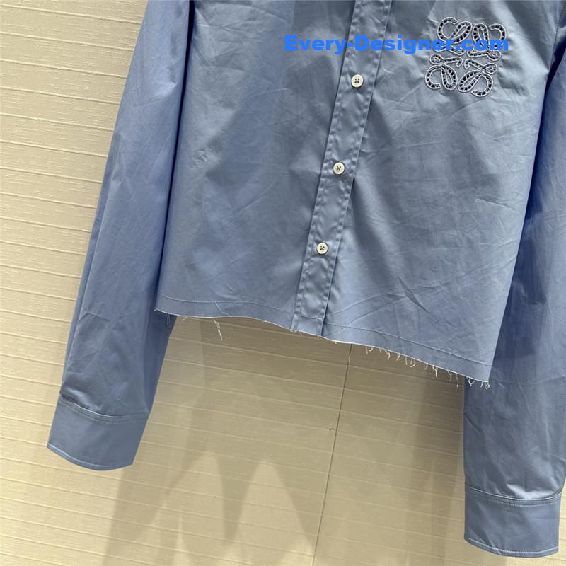 L0ew* hollow embroidery short shirt replica clothing sites
