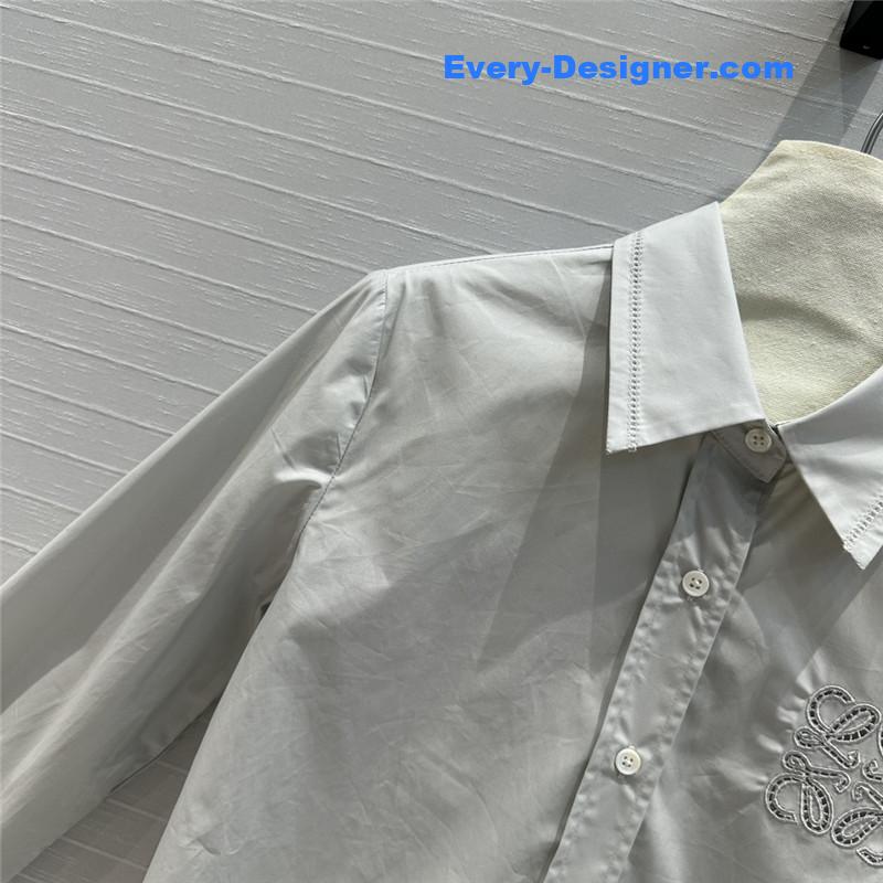 L0ew* hollow embroidery short shirt replica clothing sites