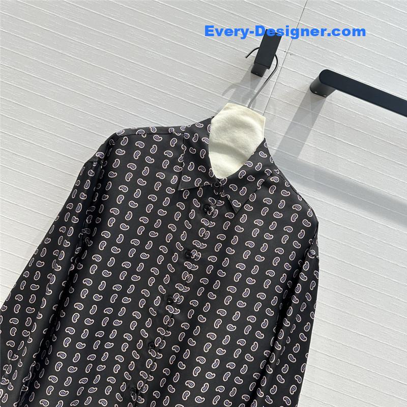 Pra*a cashew print silk shirt replicas clothes