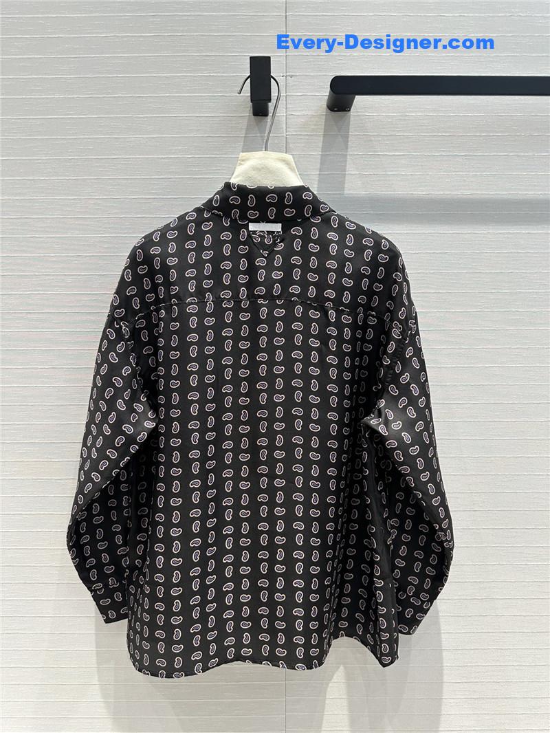 Pra*a cashew print silk shirt replicas clothes