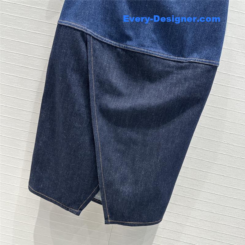 F**di colorblock denim long skirt replica d&g clothing