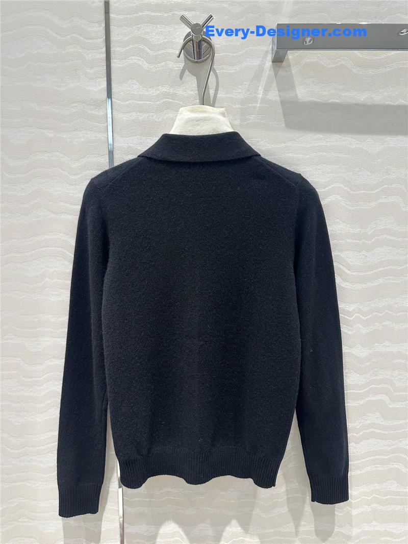 M1um1u letter cashmere lapel cardigan small coat replicas clothes